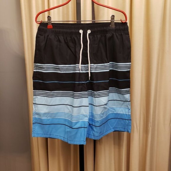 SILKWORLD Men's 2 Pack Swim Trunks Quick Dry Beach Boardshorts Classic Length L - Picture 3 of 11